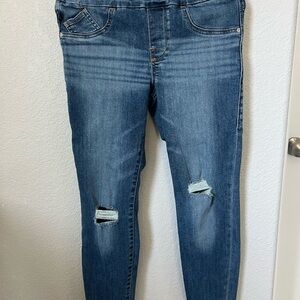 Rock & Republic Blue Skinny Jeans with Distressed Details